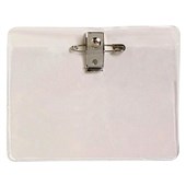 REXEL ID CARD HOLDER LARGE WITH PIN AND CLIP PACK 10