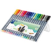 STAEDTLER TRIPLUS 334 FINELINER SUPERFINE PENS 03MM ASSORTED PACK 20