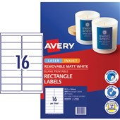 AVERY 936098 J8162 QUICK PEEL ADDRESS LABEL SURE FEED INKJET 16UP WHITE PACK 50
