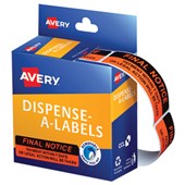 AVERY 937260 MESSAGE LABELS FINAL NOTICE 19 X 64MM BOX 125