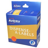 AVERY 937298 ROUND LABEL DISPENSER 14MM FLUORO RED BOX 700