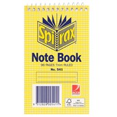 SPIRAX 541 REPORTERS NOTEBOOK SPIRAL BOUND TOP OPEN 96 PAGE 147 X 87MM