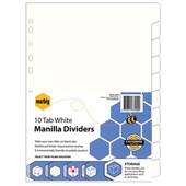 MARBIG MANILLA DIVIDER 10 TAB A4 WHITE