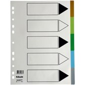 ESSELTE DIVIDERS PP A4 5 TAB COLOURED