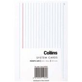 COLLINS SYSTEM CARDS 64C FEINT RULED W6 X L4IN WHITE PACK 100