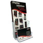 DEFLECTO BROCHURE HOLDER WITH BUSINESS CARD HOLDER DL CLEAR