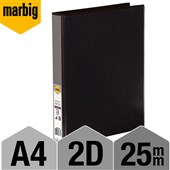 MARBIG CLEARVIEW INSERT RING BINDER 2D 25MM A4 BLACK