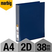 MARBIG CLEARVIEW INSERT RING BINDER 2D 38MM A4 BLUE