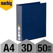 MARBIG CLEARVIEW INSERT RING BINDER 3D 50MM A4 BLUE