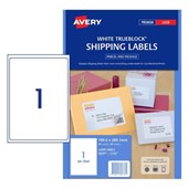 AVERY 952007 L7167 TRUEBLOCK SHIPPING LABEL LASER 1UP WHITE PACK 20