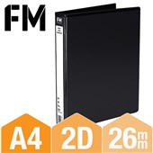 FM INSERT RINGBINDER POLYPROPYLENE 2D 26MM A4 BLACK