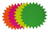 GEOGRAPHICS POINT OF SALE CARDS MEDIUM STARS 135MM FLUORO PACK 20