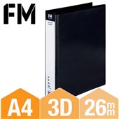 FM INSERT RINGBINDER POLYPROPYLENE 3D 26MM A4 BLACK