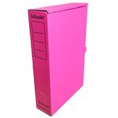 ESSELTE STORAGE CARTON FOOLSCAP W260 X H390 X D80MM PINK