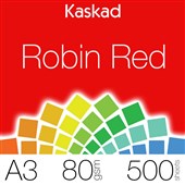 KASKAD COLOURED PAPER A3 80GSM ROBIN RED PACK 500 SHEETS