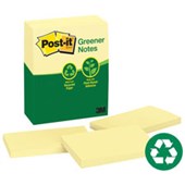 POSTIT 655RP 100 RECYCLED NOTES 76 X 127MM YELLOW PACK 12