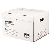 FM ARCHIVE BOX JUMBO SUPER STRENGTH W432 X H286 X D370MM WHITE