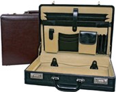 MAKIRI BRIEFCASE EXPANDABLE LEATHER BROWN