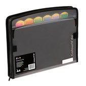 COLOURHIDE ZIPIT PP EXPANDING FILE 7 POCKET FOOLSCAP BLACK