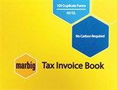 MARBIG TAX INVOICE BOOK 45 DL DUPLICATE NO CARBON REQUIRED 100 LEAF