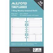 MILFORD TIMEPLANNER ORGANISER REFILL WEEK TO VIEW 7 RING UNDATED