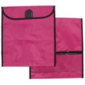 GBP HOMEWORK BAG HOOK AND LOOP CLOSURE WITH CLEAR ZIPPER POCKET W330 X L355MM PINK