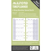 MILFORD TIMEPLANNER ORGANISER REFILL 6 RING MONTH TO VIEW DATED 2021